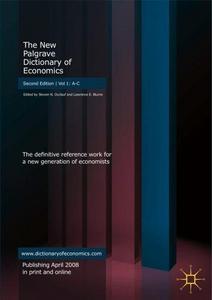 The New Palgrave: A dictionary of economics