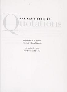The Yale book of quotations