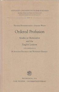 Ordered profusion; studies in dictionaries and the English lexicon