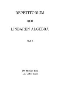 Repetitorium der Linearen Algebra Tl. II