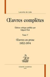 Oeuvres complètes Tome V