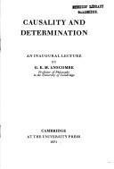 Causality and determination: an inaugural lecture,