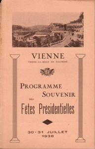 Vienne Programme souvenir des fêtes présidentielles 30-31 juillet 1938