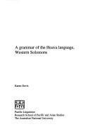 A grammar of the Hoava language, Western Solomons