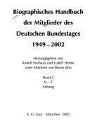 Biographisches Handbuch der Mitglieder des Deutsches Bundestages 1949-2002. 2 N - Z; Anhang