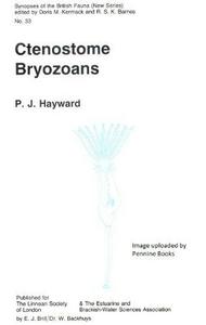 Ctenostome bryozoans : keys and notes for the identification of the species