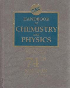Hdbk of Chemistry & Physics 74th Edition