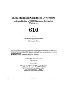 IEEE standard computer dictionary : a compilation of IEEE standard computer glossaries, 610