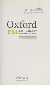 Oxford ESL Dictionary for Learners of English
