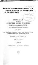 Nomination of Judge Clarence Thomas to be Associate Justice of the Supreme Court of the United States : hearings before the Committee on the Judiciary, United States Senate, first session ...