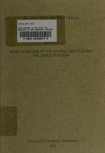 Some problems of the second South Slavic influence in Russia.