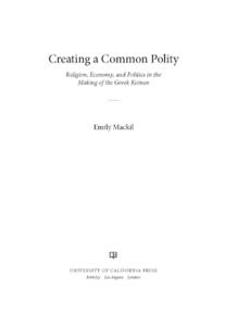 Creating a Common Polity