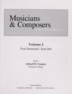 Musicians and Composers of the 20th Century-Volume 5