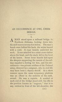 An Occurrence at Owl Creek Bridge cover