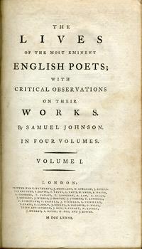 Lives of the Most Eminent English Poets cover