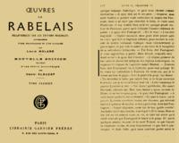 Œuvres de Rabelais collationnées sur les éditions originales accompagnées d'une bibliographie et d'un glossaire cover