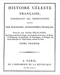 Histoire Céleste Française cover