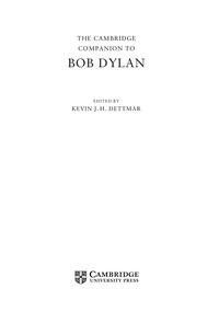 The Cambridge Companion to Bob Dylan cover