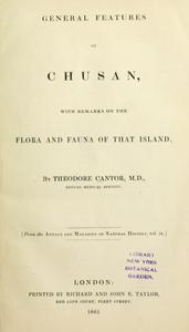 General features of Chusan, with remarks on the flora and fauna of that island cover