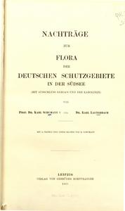 Nachträge zur Flora der Deutschen Schutzgebiete in der Südsee cover