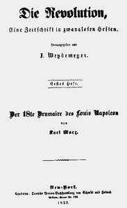 The Eighteenth Brumaire of Louis Bonaparte cover