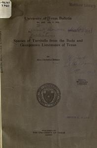 Species of Turritella from the Buda and Georgetown limestones of Texas cover